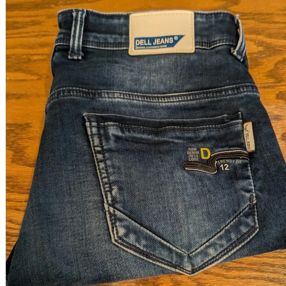 Dell Denim Men's Blue Jeans made in India Sz 34 Stragiht Leg
